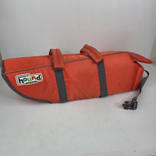 Outward Hound Granby Splash Dog Life Jacket Orange & Grey Sz L (28-32" Girth)