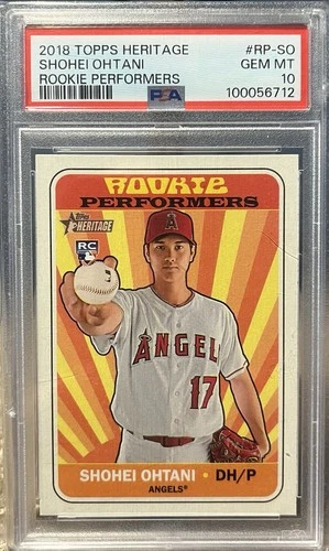2018 Topps Heritage Shohei Ohtani Rookie Performers RC PSA 10 Gem Mint
