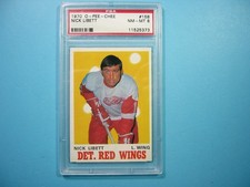 1970/71 O-PEE-CHEE NHL HOCKEY CARD #158 NICK LIBETT PSA 8 NM/MINT SHARP+ OPC