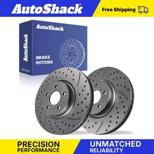 Front Drilled Slotted Brake Rotors Pair for Ford Escape Focus Volvo S40