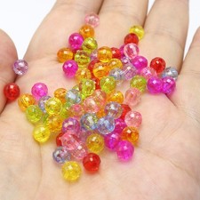 500 Colour Transparent Acrylic Faceted Round Beads 6mm 0.24" Disco Ball Spacer