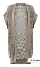 Time and Tru Women's Crochet Layering Duster Sweater Khaki Size XXL/XXXL NEW NWT