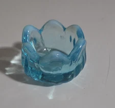 Mosser Open Salt Cellar ~ Blue Opalescent Lotus