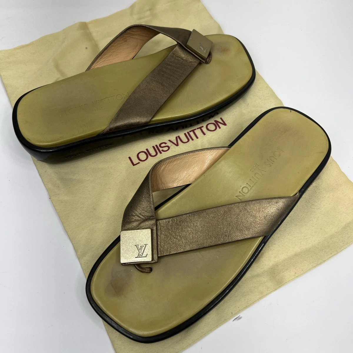 Louis Vuitton Women's Flip Flop Upper Leather Sandals for sale | eBay