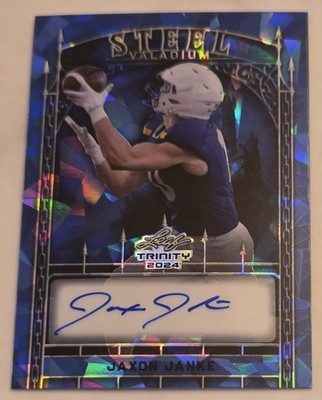 JAXON JANKE 2024 Leaf Trinity Steel Valadium Blue Crystals /7 #S-JJ2 Auto
