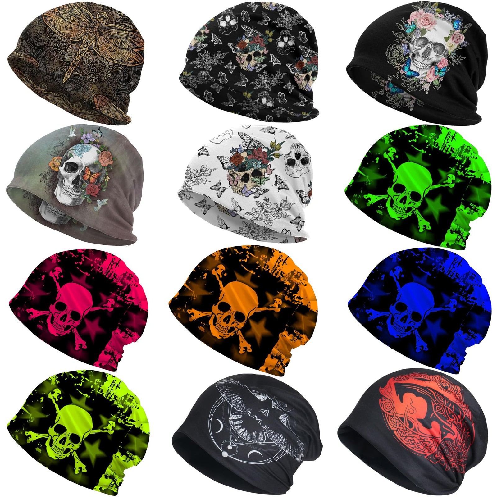 Jemis Multi-Functional Headwear Scarf Beanie Cap Hat Printed