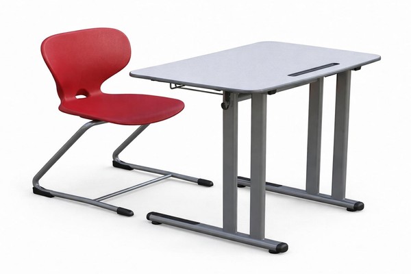 Minimalistische Schulbank Mit Stuhl Modern Stabil Kompakt FüR Schule-image