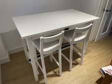 IKEA NORDVIKEN White Bar Table with 4x Bar Chairs (used - Good Condition)