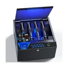 Gun Safe fits 4 pistols, Biometric Gun Safes for Handgun with LCD of Temp Hum...