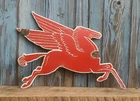Vintage Die-cut Mobil Pegasus Gas Oil Porcelain Metal Sign