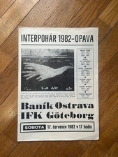 *! BANIK OSTRAVA Czechoslovakia v GOTERBORG Sweden 1982 Intertoto Cup RARE prog