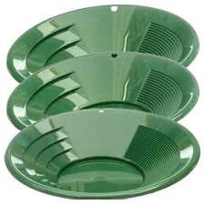 Sluice Monkey 3 Pack of 14 Green Gold Pans Panning Kit
