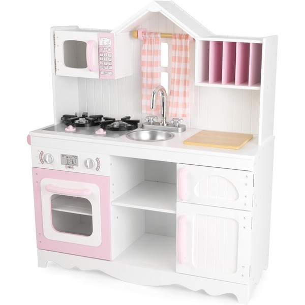 Kidkraft Modern Country KinderküChe Aus Holz Landhausstil SpielküChe Rosa Weiß-image