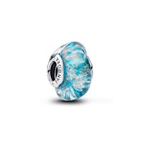 Pandora Charm Glitzer Murano-Glas TüRkis Sterling-Silber 794701C01