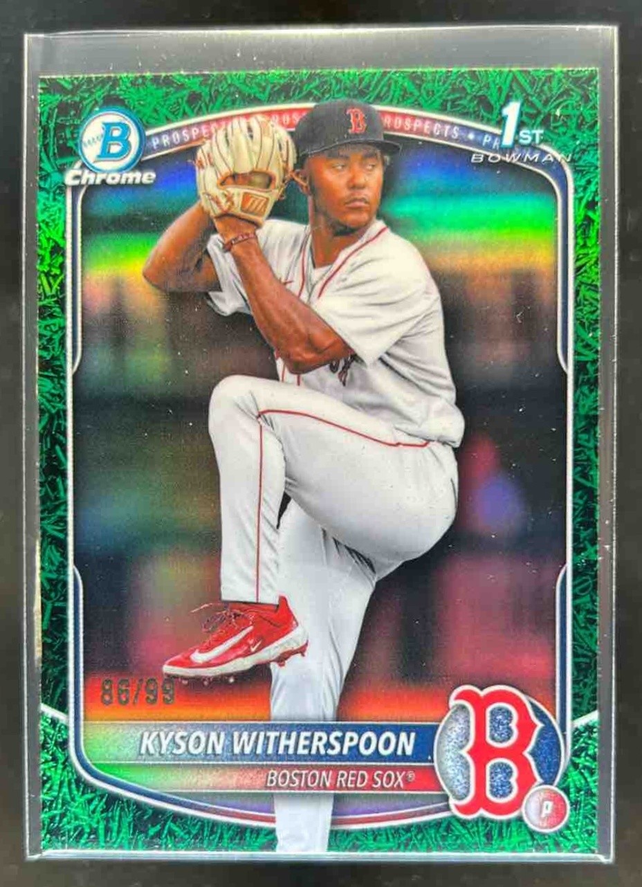2025 Bowman Draft Kyson Witherspoon Chrome Green Grass Refractor 1st #/99