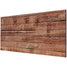 8-Pack 3D Faux Wood Wall Panels, Lightweight PU Panels, Brown