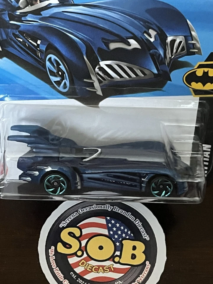 Batimóvil Hot Wheels Batman & Robin azul fundido a presión sellado casi nuevo Foto 3 de 4