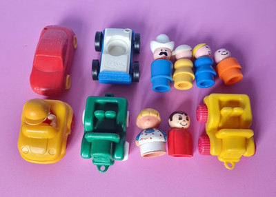Vintage Konvolut Fisher Price + Viking Toys + Wader - Fahrzeuge, Figuren 70er 80er