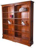 Regal 210Cm Standregal BüCherregal Holzregal Mahagoni Regalschrank Schubladen