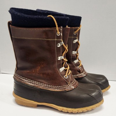 LL BEAN Rubber & Leather Maine HUNTING BOOTS Men's Size 6 RARE Vintage Logo 70s
