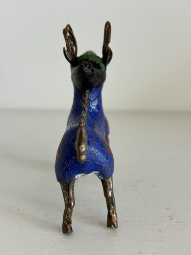 Chinese Cloisonne Foo Dog Creature With Antlers - Picture 4 of 5