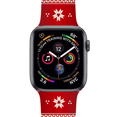 Silicone Straps For Apple Watch Series 6 SE 5 4 3 2 1 Christmas Wristwatch Band - Picture 20 of 157