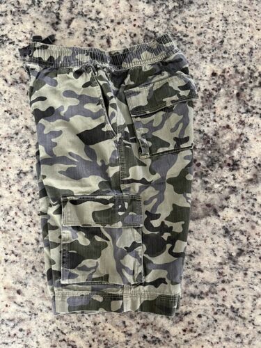 Boys Hanna Andersson brown green camouflage shorts size 140 10 EUC - Foto 1 di 4