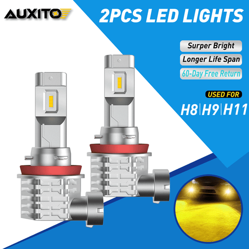 Par 3000K Amarillo H8 H11 Luz Antiniebla LED 100W Proyector de Conducción DRL Bombillas CANBUS
