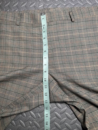 VINCE CAMUTO GREY Women's straight Leg plaid Trousers Pants Size 16 PRE-OWNED - Picture 6 of 12