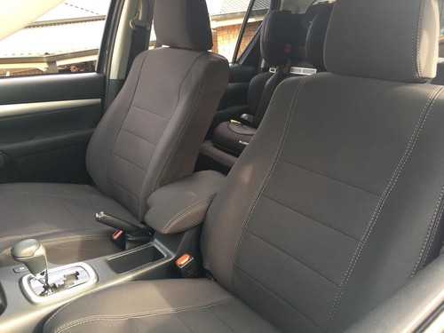Fits Toyota HiLux N80 Front and Rear Neoprene Seat Covers Workmate, SR, SR5 N80 - Picture 9 of 11