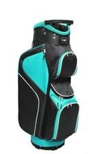 Majek Ladies Black Teal Golf Bag 9 inch 14-way Friendly Separator Top