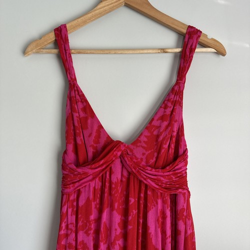DIANE VON FURSTENBERG 100% Silk Dress Pink Red Size 6 - Picture 2 of 10