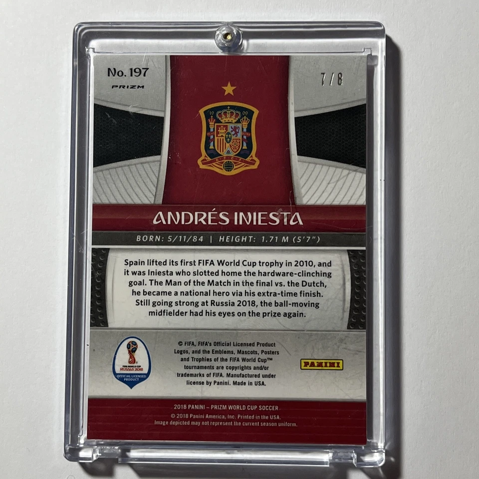 2018 Panini Prizm World Cup Russia  Andres Iniesta #197 Pink Refractor 7/8 RARE - Image 3 of 4