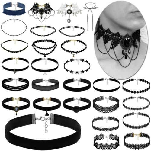 Feifan 10 Stück Choker Halsketten Set - Samt & Spitze Vintage Gothic Style