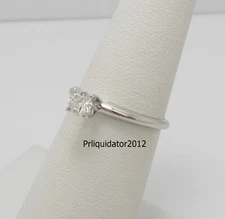 1/3CT Natural Diamond Solitaire Engagement Wedding Bridal Ring 14K White Gold