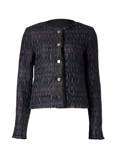 Lurex Tweed Collarless Jacket
