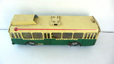Joustra Grand Trolley-Bus Gare-Mairie, Tôle Lithographiée, 1955, Bel état