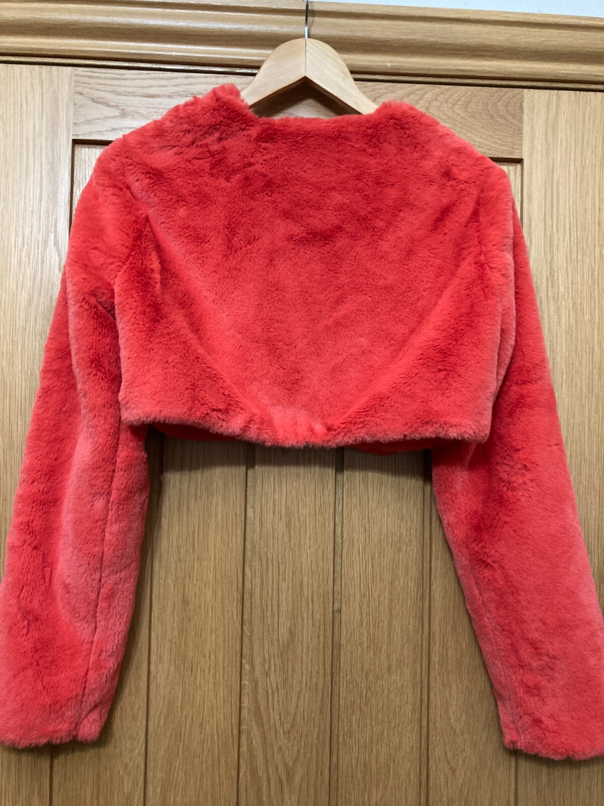 LADIES SIZE 10 ORANGE FAUX FUR BOLERO LINED JACKET, BOOHOO eBay