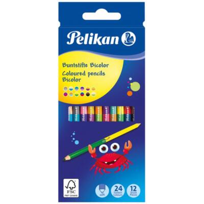 Pelikan Zweifarb-Buntstifte Bicolor, rund, 12er Kartonetui