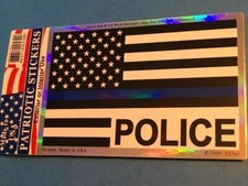 Thin Blue Line Police American Flag Logo 3” X 4” Decal Sticker Made In USA