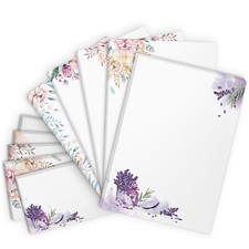 Briefpapier Umschlag Set Blumen 100-teilig A4 DIN Lang Floral Aquarell DIY