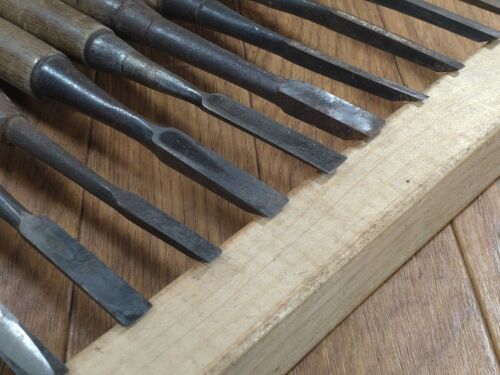 Japanese vintage chisel Tataki Nomi Lot Set Japan Signed Vintage HH285 - Picture 8 of 17
