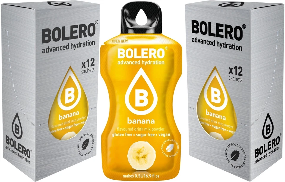 (151,39€/kg) 24 Sticks Bolero Banane Banana Pulver Getränkepulver zuckerfrei