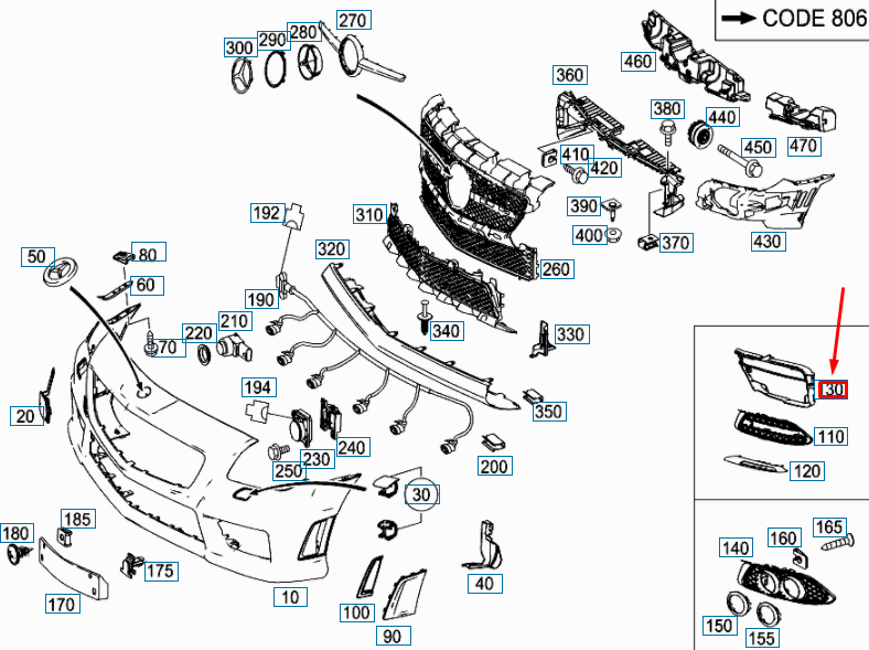 MERCEDES-BENZ SLK R172 Frontstoßstange links Winkelhalterung A1728850614