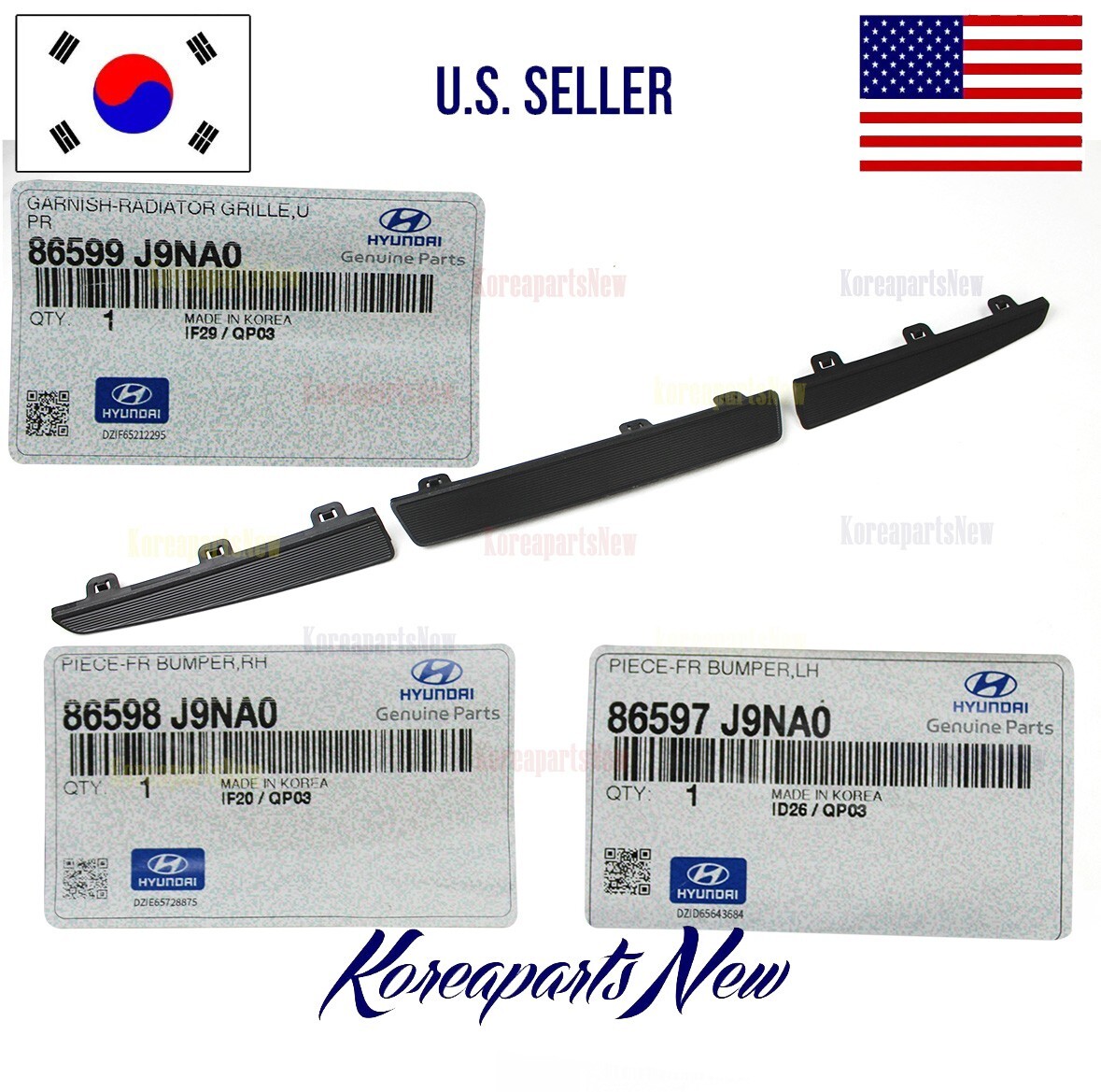 FRONT Bumper UPPER Grille Vent Air Garnish ⭐3PCS⭐ Hyundai