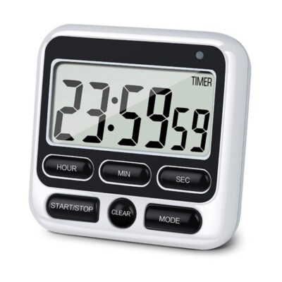Large Screen Digital Kitchen Timer Countdown Loud Time Management Alarm Clock