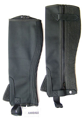 HALF CHAPS REITEN REITSPORT SCHWARZ WASCHBAR AMARA - S/M/L/XL VON AMIDALE