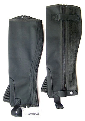 HALF CHAPS REITEN REITER SCHWARZ WASCHBAR AMARA - S/M/L/XL AUS AMIDALE