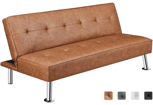 Sofa Couch Schlafsofa Bettsofa Klappsofa mit Schlaffunktion Kunstleder Klappbett - Bild 50 von 60