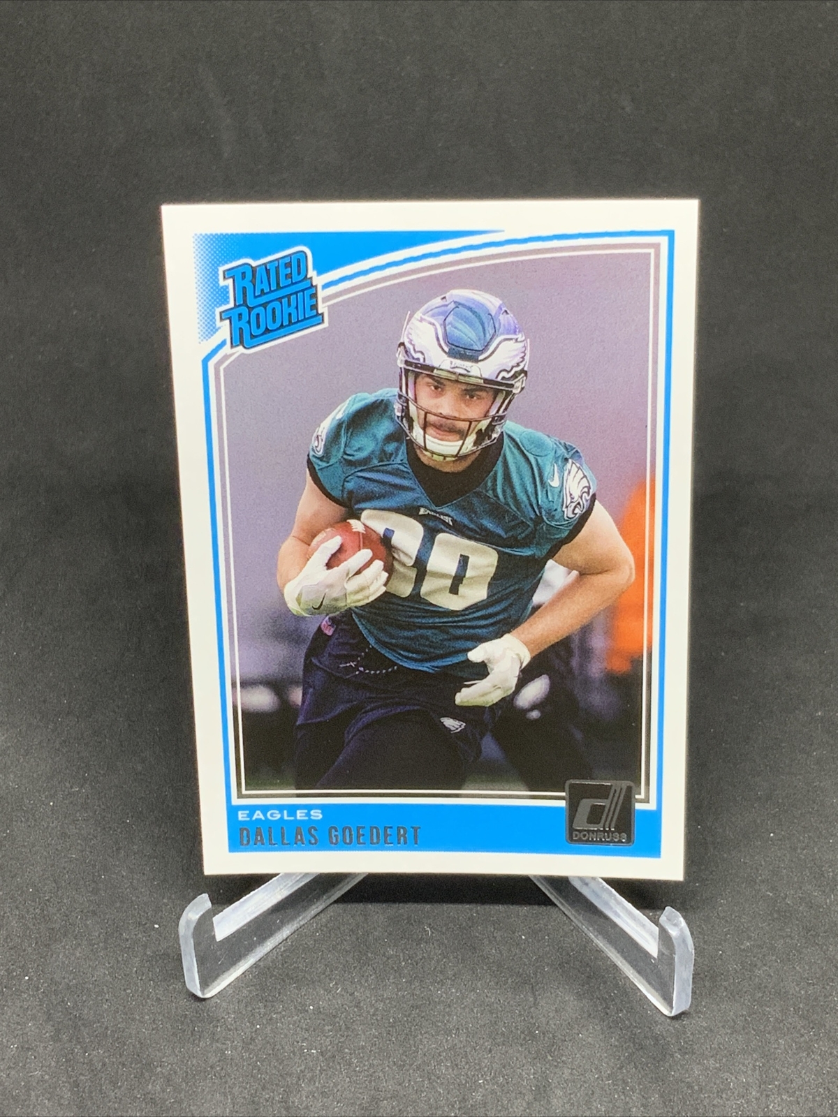 Dallas Goedert 2018 Donruss Football Rated Rookie Aqueous Test SSP